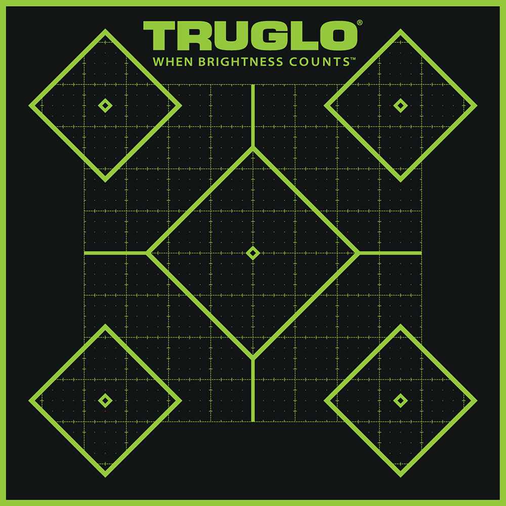 TruGlo TruSee Splatter 5-Diamond Target  <br>  Green 12x12 6 pk.