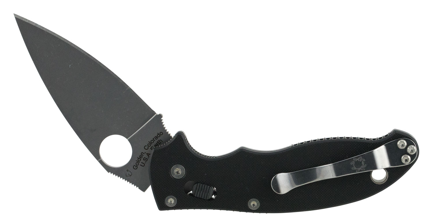SPYDERCO MANIX 2 BLACK G10 PLAINEDGE