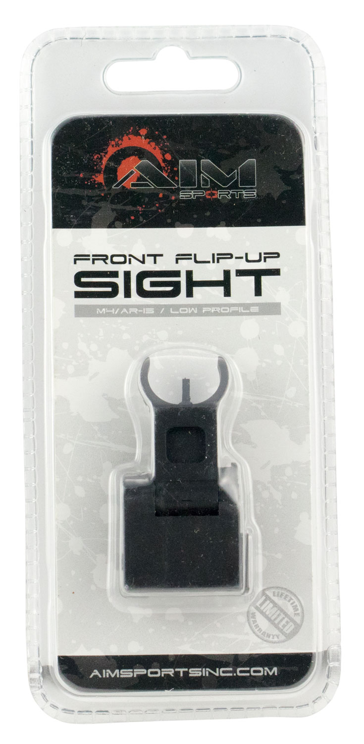 Aim Sports MT200 AR Low Profile Front Flip Up Sight  Black Anodized Low Profile for AR-15