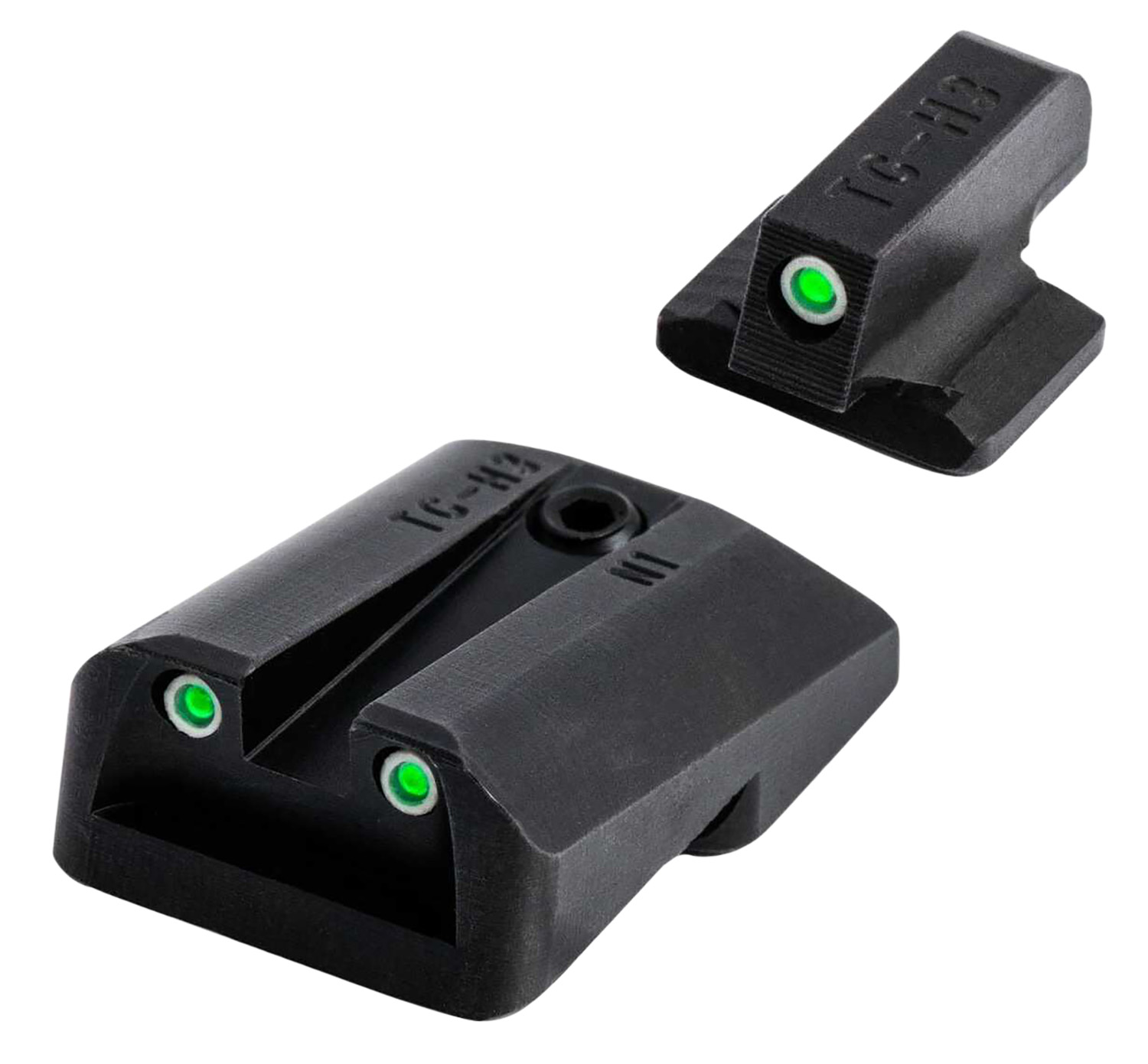 TruGlo TG-231G1A Tritium Night Sights Square Green Front/U-Notch Green Rear with Nitride Fortress Finished Frame for Glock 42, 43