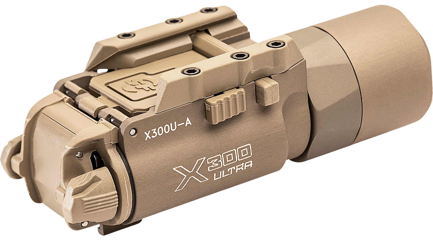 SureFire X300UATN X300U-A Weapon Light 1000 Lumens Output White LED Light 213 Meters Beam Universal/Picatinny Rails Mount Tan Anodized Aluminum