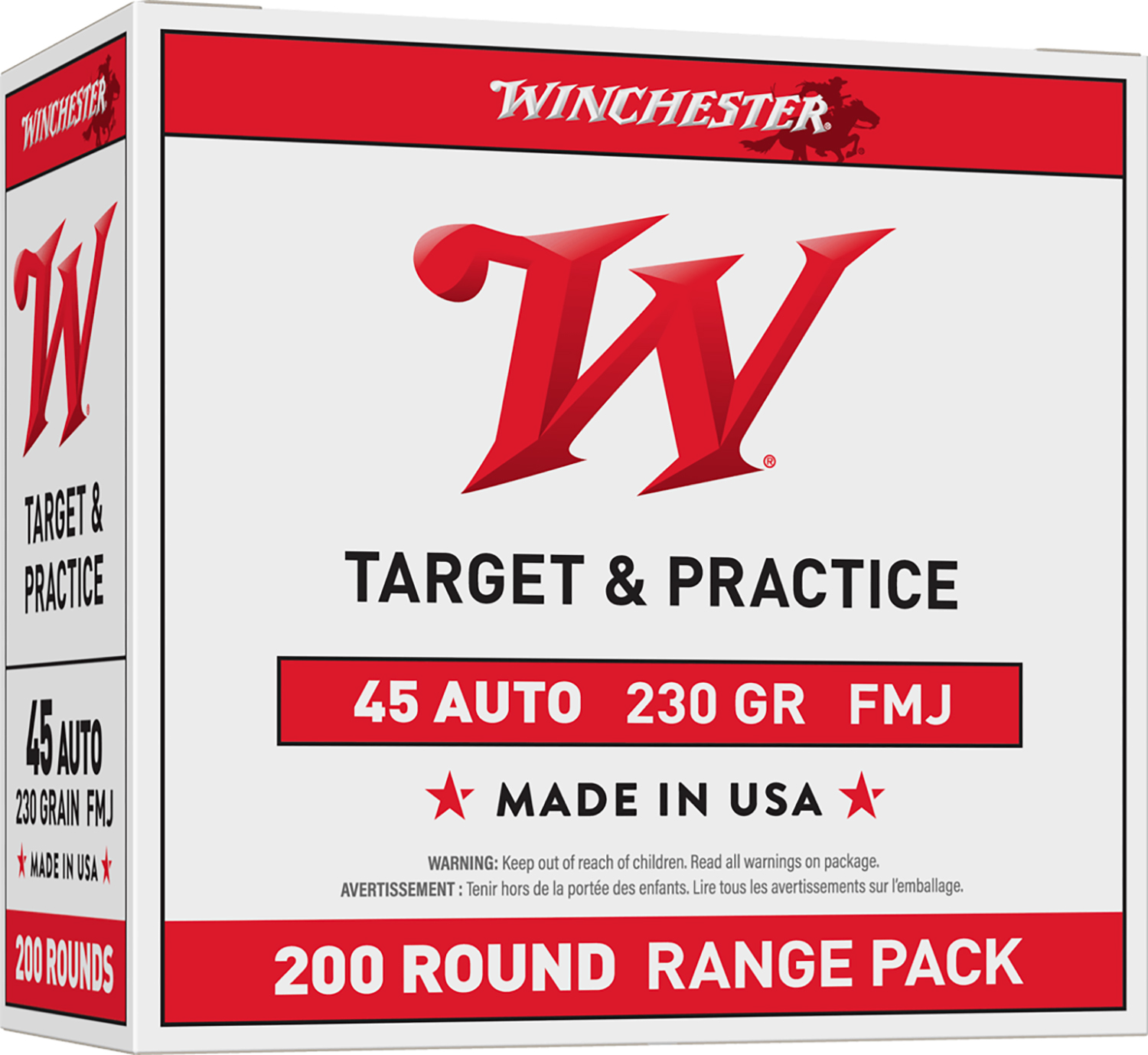 Winchester USA Handgun Ammunition .45 ACP 230 gr FMJ 200/ct