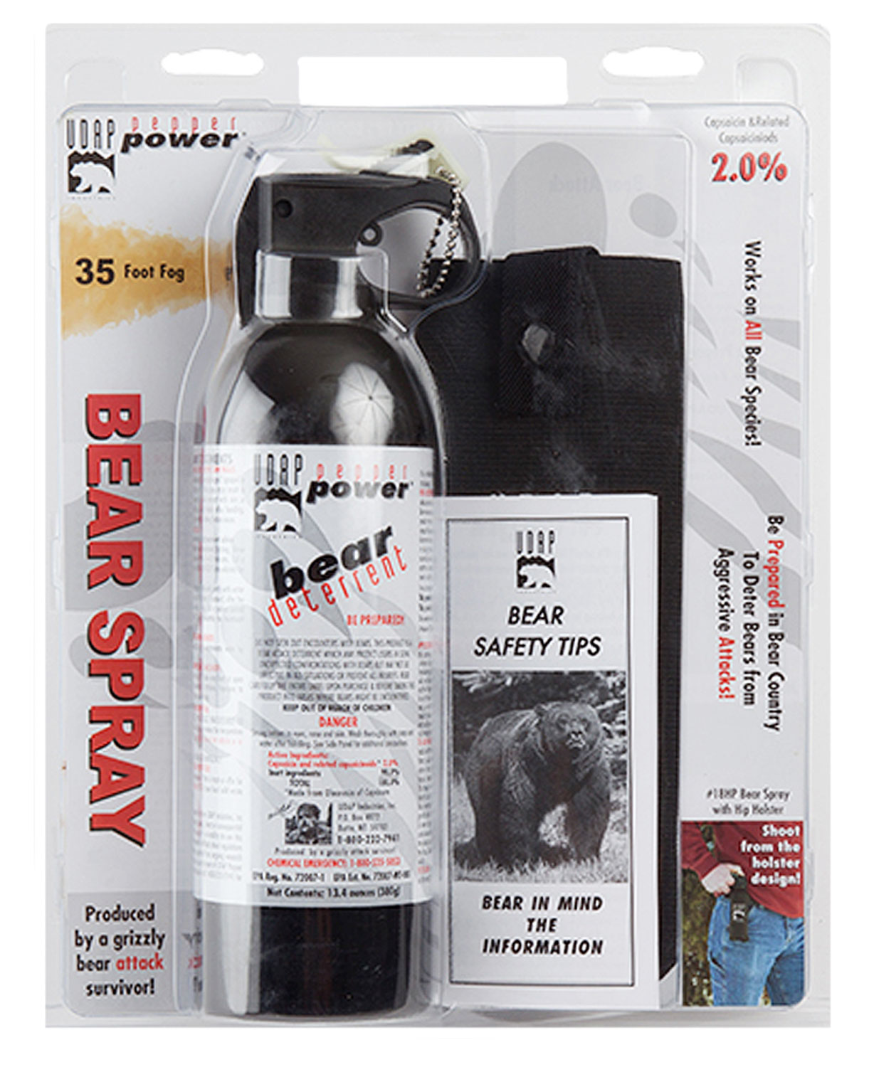 UDAP 18HP Magnum Bear Spray  OC Pepper Up to 35 ft Range 13.40 oz