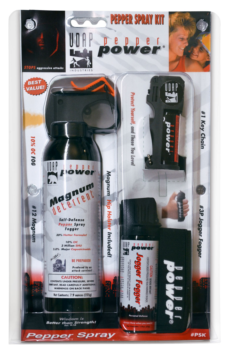 UDAP PSK Pepper Spray Fog Kit OC Pepper Range Close Contact 9.20 oz 3 Pack