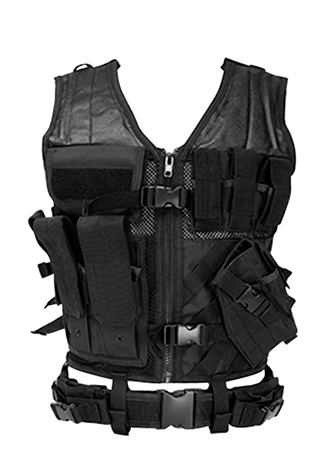 NcStar CTVL2916B Tactical  Vest XL-XXL Black PVC/Mesh Webbing