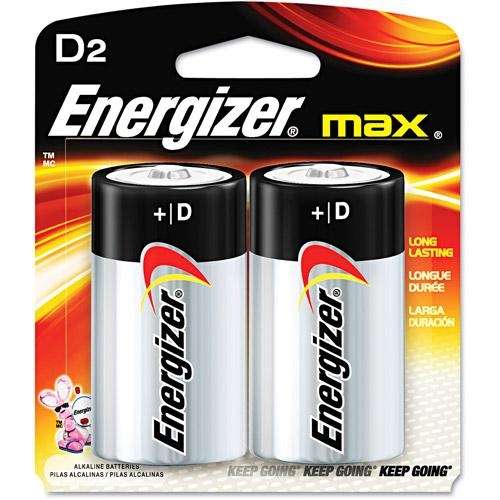 Energizer E95BP-2 Max Alkaline D Batteries 2Pk