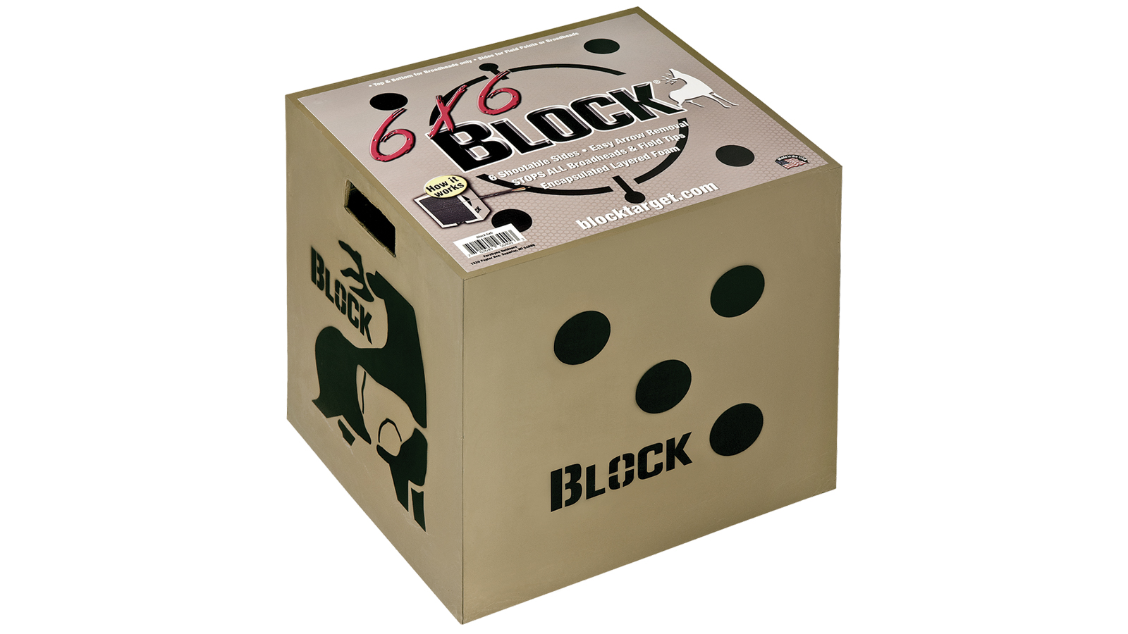 BLOCK TARGETS 6X6 18X16X18 6-SIDED BROADHEAD RATED