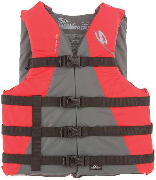 Stearns 3000001716 PFD Adult Life Vest Nylon Classic Universal Red