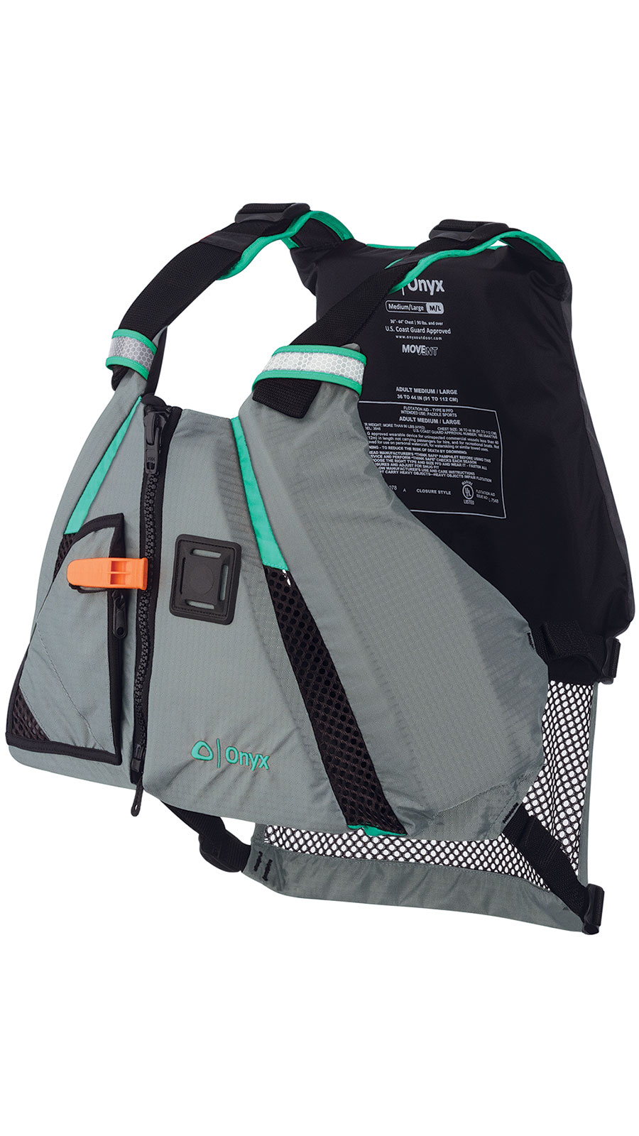 Onyx 122200-505-020-15 Dynamic Vest Paddle Sports Aqua XS/Sm