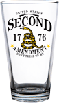 2 MONKEY AMERICANA PINT GLASS DON'T TREAD ON ME