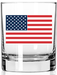2 MONKEY WHISKEY GLASS AMERICAN FLAG