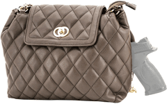 CAMELEON COCO CONCEALED CARRY PURSE-QUILTED STYLE BAG BROWN