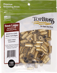 TOP BRASS ONCE FIRED UNPRIMED BRASS 9MM 100CT POUCH