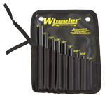 Wheeler 710910 Roll Pin Punch Set Starter Set Black/Yellow Steel Knurled Handle 9 Pieces