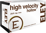 ELEY HIGH VELOCITY HP 22LR 38GR 50RD 100BX/CS