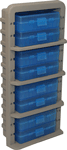 MTM AMMO RACK W/ 8 P509M 50RND FLIP TOP BOXES CLR BLUE/DK ETH