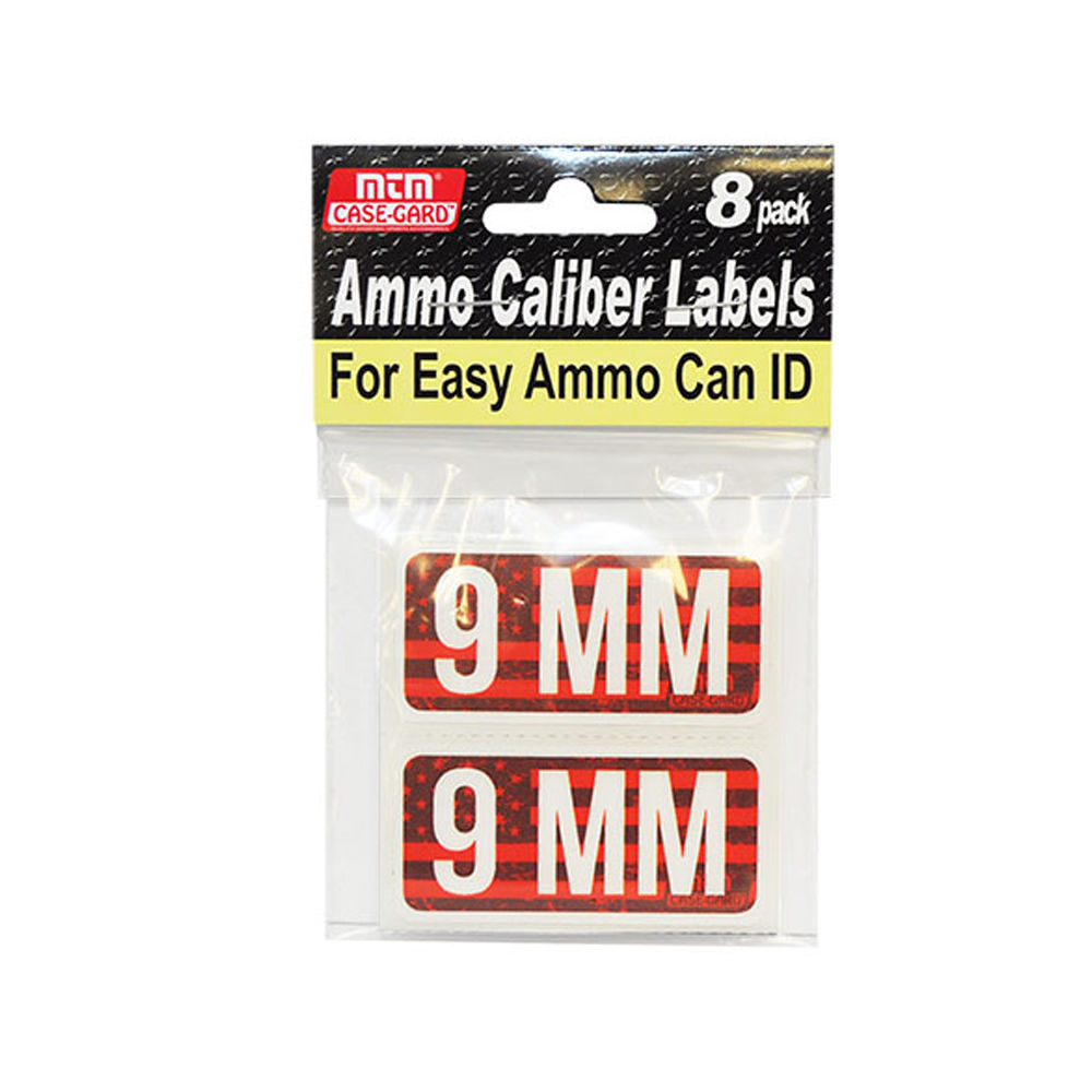 MTM AMMO CALIBER LABELS 9MM 8-PACK