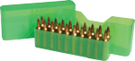 MTM Slip Top Rifle Ammo Box  <br>  300 Win Mag 7mm Mag Clear/Green 20 rd.
