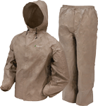 Frogg Toggs UL12104-04LG Men's Ultra-Lite II Rain Suit, Khaki